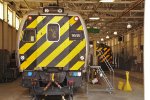 AMTK 9633, 9640 in the cab car shop.